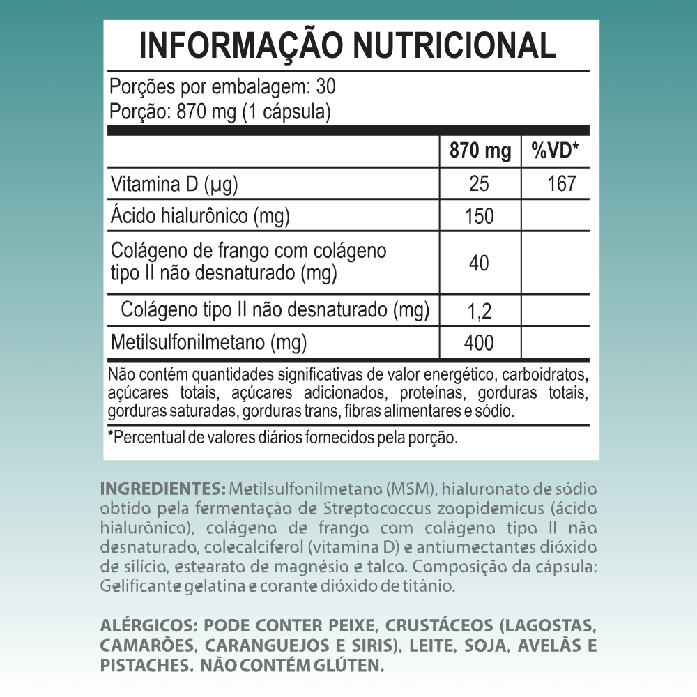 Tabela Nutricional